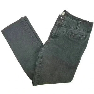 Anthropologie Women's Essential Slim Jeans Size 4 Black Dark Wash Mid‎ Rise